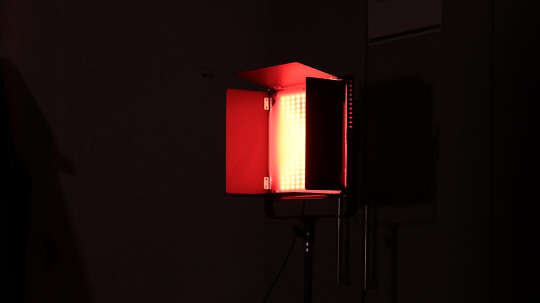 Studio lighting rig with softbox fixtures