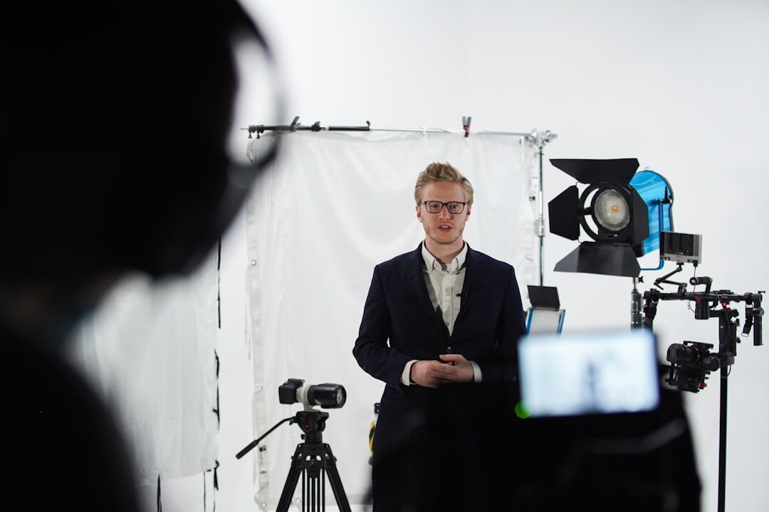 Professional broadcast camera on a studio dolly